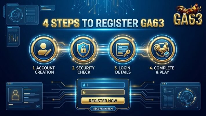 Banner hướng dẫn 4 bước đăng ký GA63 nhanh chóng và an toàn