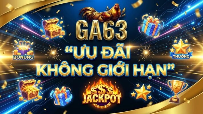 Banner minh họa các chương trình khuyến mãi và ưu đãi hấp dẫn tại GA63, mang lại trải nghiệm giải trí thăng hoa cho người chơi.