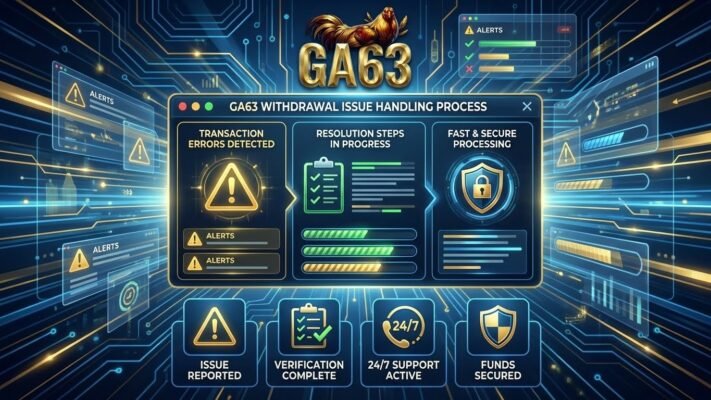 RÚT TIỀN 3 Banner minh họa quy trình xử lý sự cố rút tiền GA63 nhanh chóng, minh bạch với hỗ trợ 24/7 và bảo mật dữ liệu tuyệt đối.